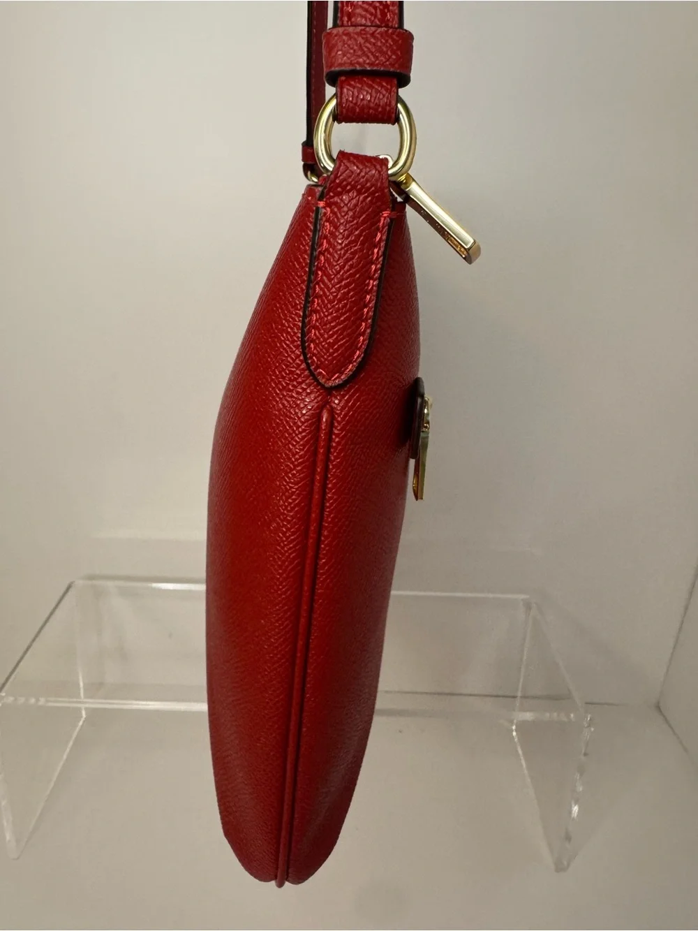 #403 Coach NWT Crossgrain Mini Rowan File Red Crossbody Bag